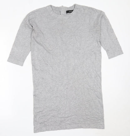 Vera Moda Womens Grey  Viscose Jumper Dress  Size M  Round Neck