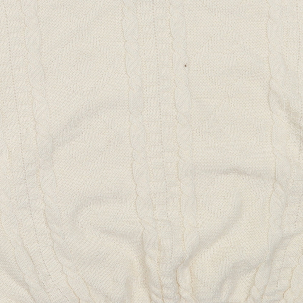 Nene Valley Womens Ivory Round Neck  Acrylic Pullover Jumper Size XL