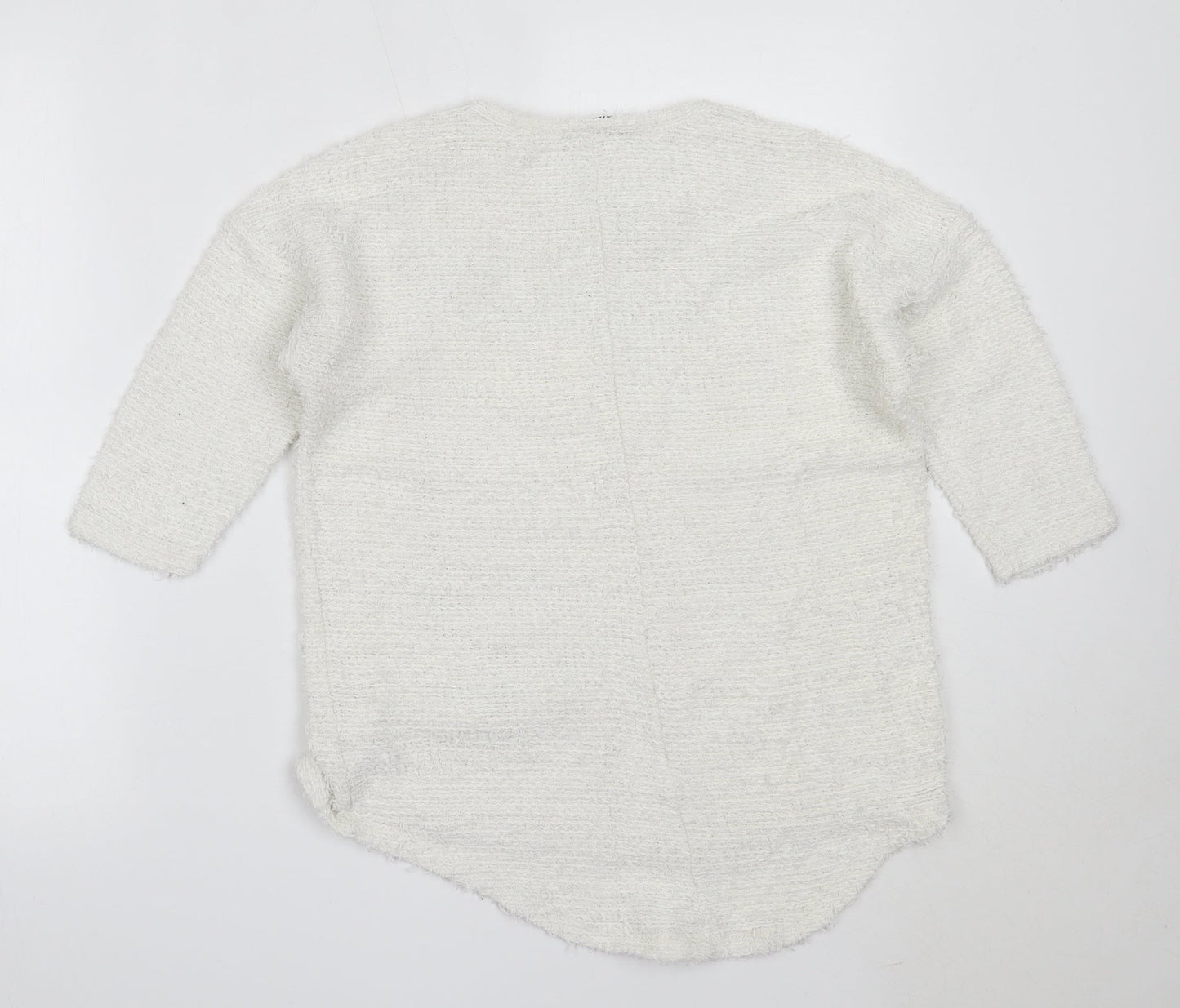 George Womens Ivory Round Neck  Polyester Pullover Jumper Size 10