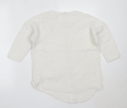 George Womens Ivory Round Neck  Polyester Pullover Jumper Size 10