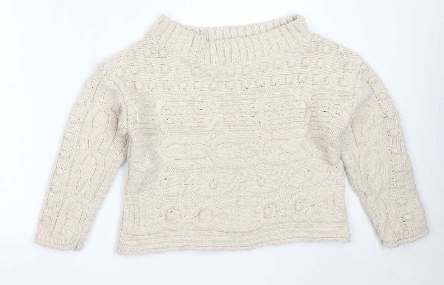 Womens UK Size M NEXT Beige Pullover Jumper