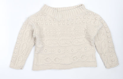 Womens UK Size M NEXT Beige Pullover Jumper