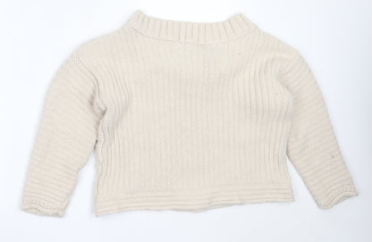 Womens UK Size M NEXT Beige Pullover Jumper