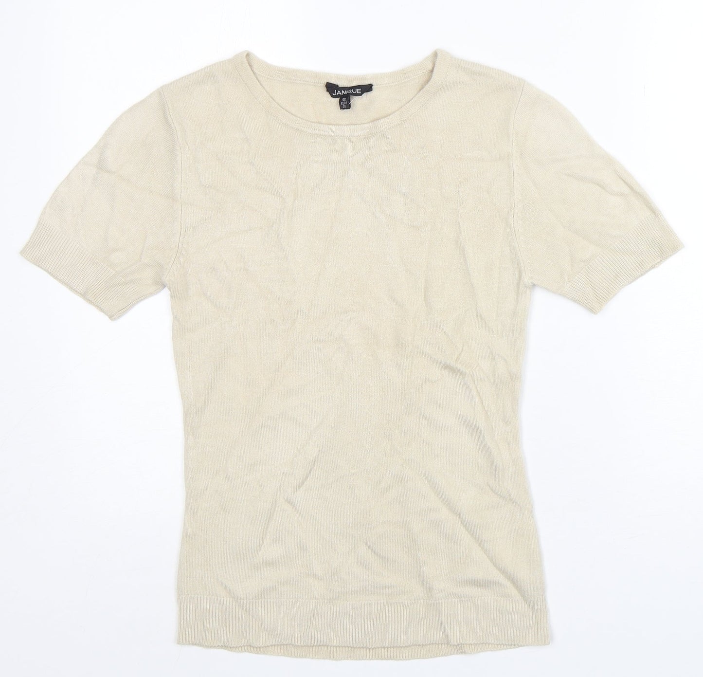 Womens UK Size 12 Janique Grey Basic T-Shirt