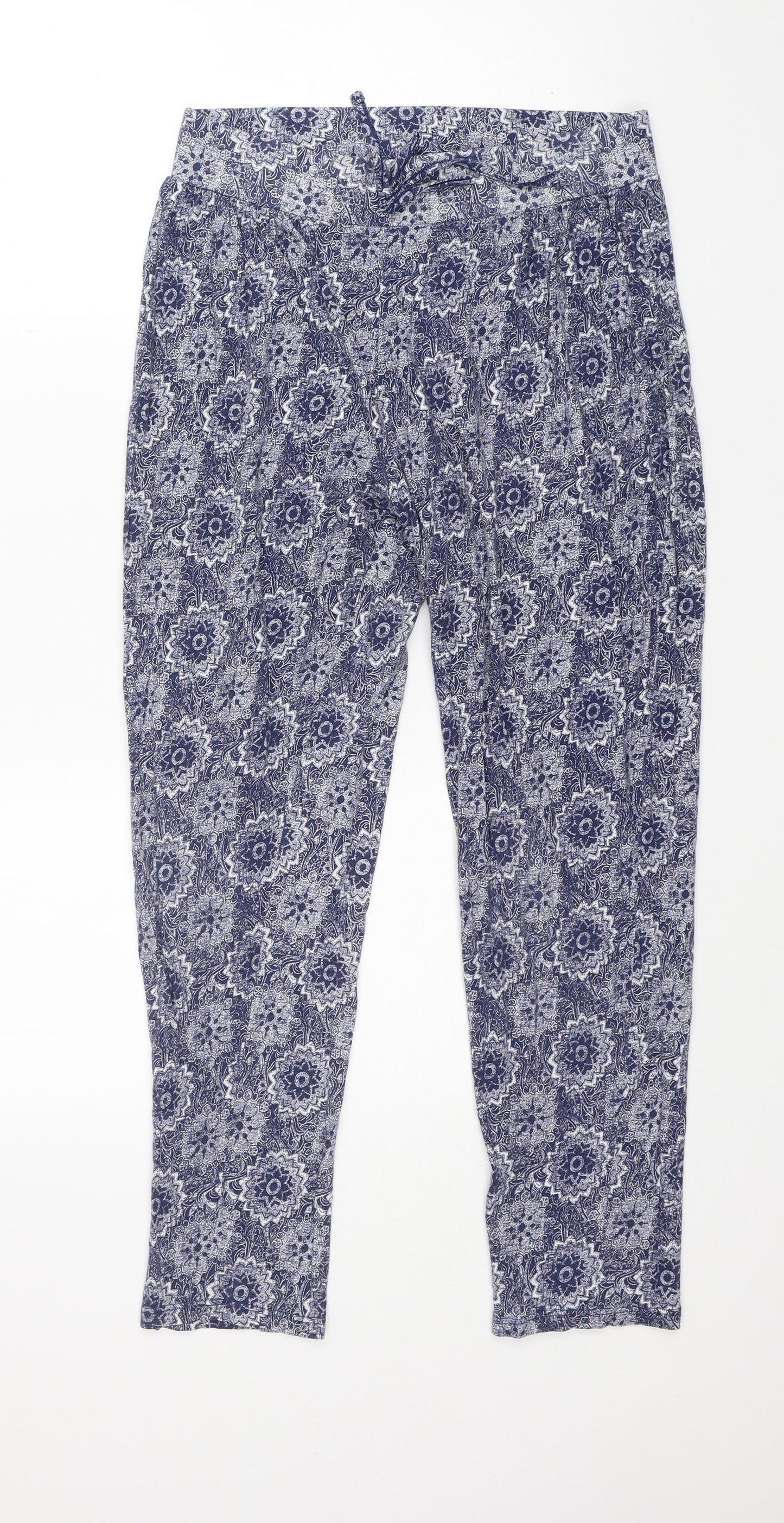Womens UK Size 12 M&S Regular Fit  Blue Trousers