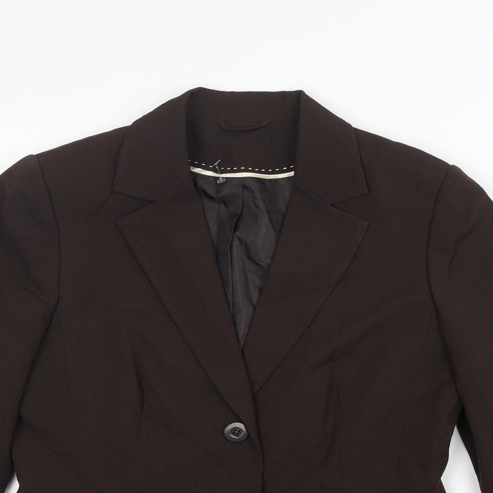 Dorothy Perkins Womens Brown  Polyester Jacket Suit Jacket    - Fake pockets
