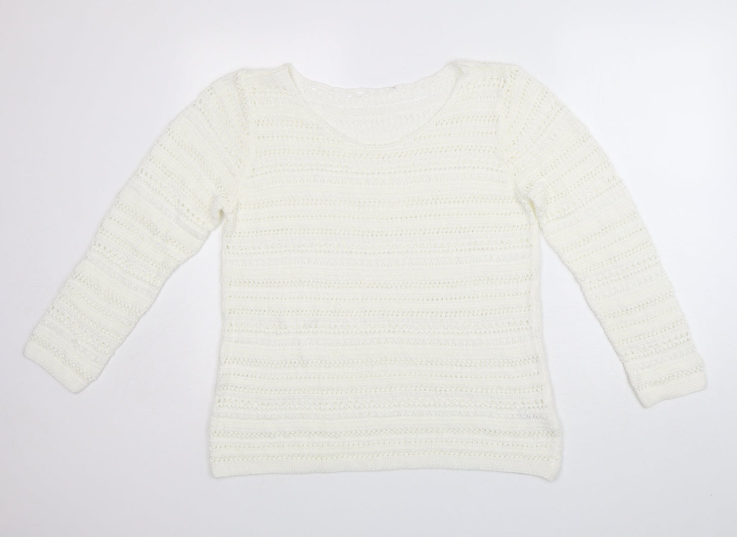 George Womens White   Acrylic Pullover Jumper Size 16   - Loose Fit