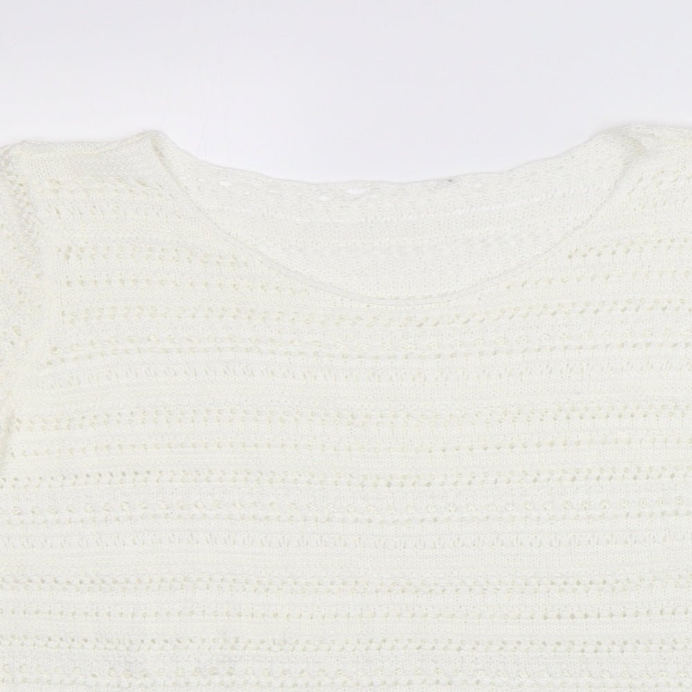 George Womens White   Acrylic Pullover Jumper Size 16   - Loose Fit