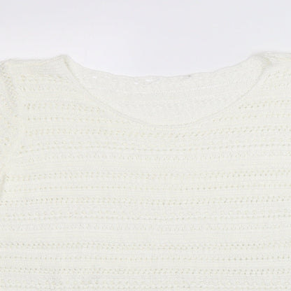 George Womens White   Acrylic Pullover Jumper Size 16   - Loose Fit
