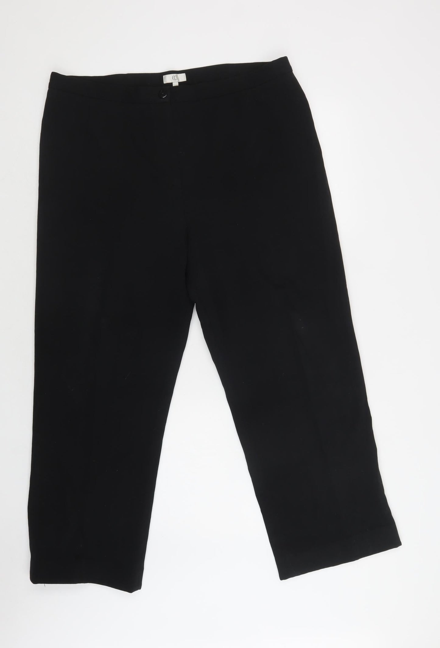CC Womens Black  Polyester Dress Pants Trousers Size 18 L25 in Regular Button