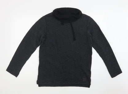 Barrels & Oil Womens Grey Striped Cotton Pullover Sweatshirt Size M