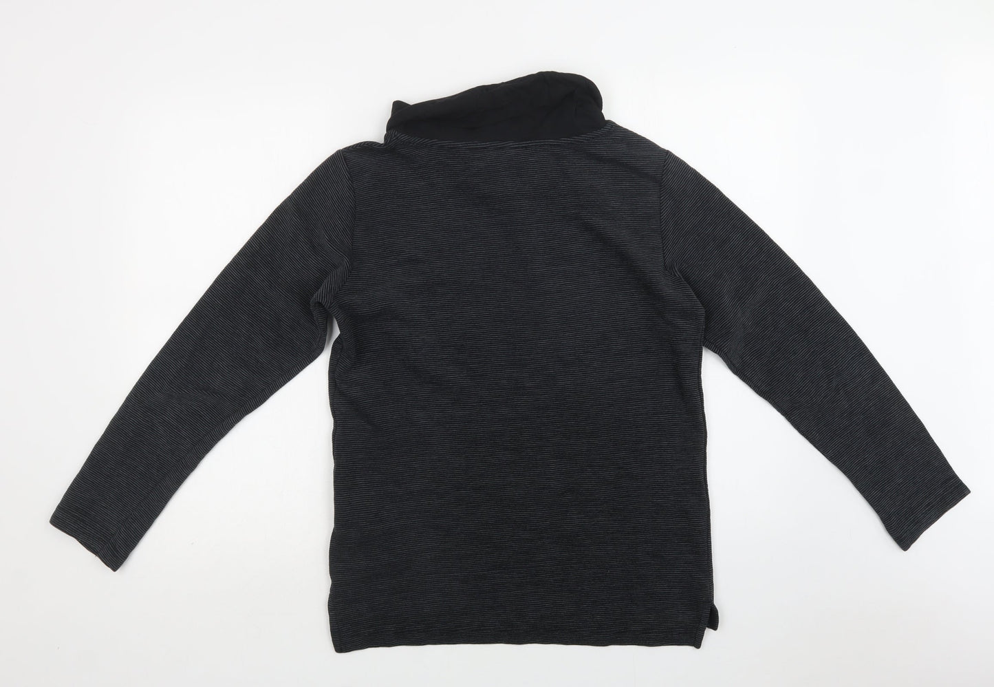 Barrels & Oil Womens Grey Striped Cotton Pullover Sweatshirt Size M