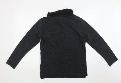 Barrels & Oil Womens Grey Striped Cotton Pullover Sweatshirt Size M