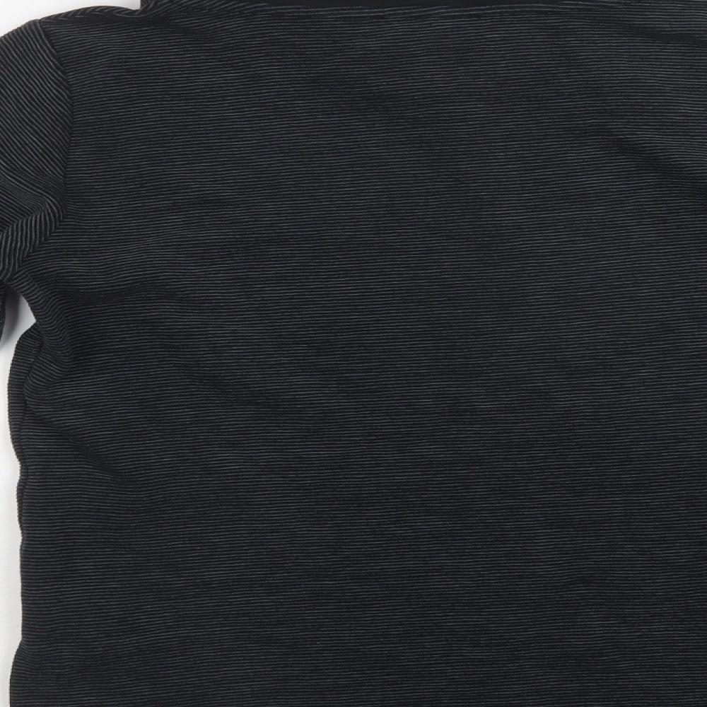 Barrels & Oil Womens Grey Striped Cotton Pullover Sweatshirt Size M