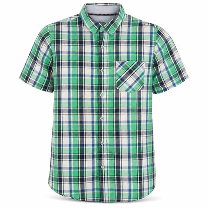 Mens UK Size M Brave Soul Green  Button-Up Short Sleeve Casual Shirt