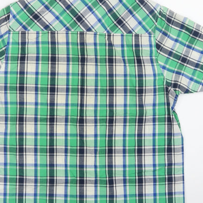 Mens UK Size M Brave Soul Green  Button-Up Short Sleeve Casual Shirt
