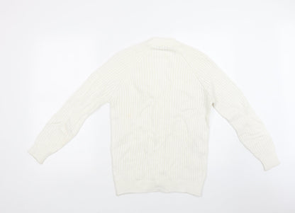 Morley Womens Ivory V-Neck  Acrylic Cardigan Jumper Size 10