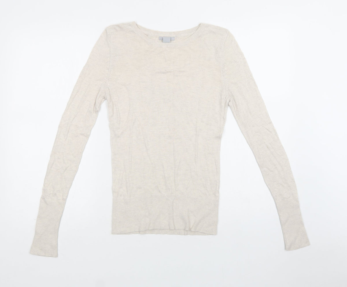 Womens UK Size S H&M Beige Pullover Jumper