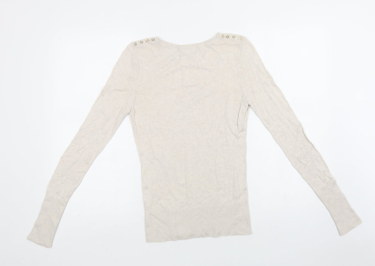 Womens UK Size S H&M Beige Pullover Jumper