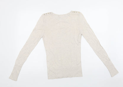 Womens UK Size S H&M Beige Pullover Jumper