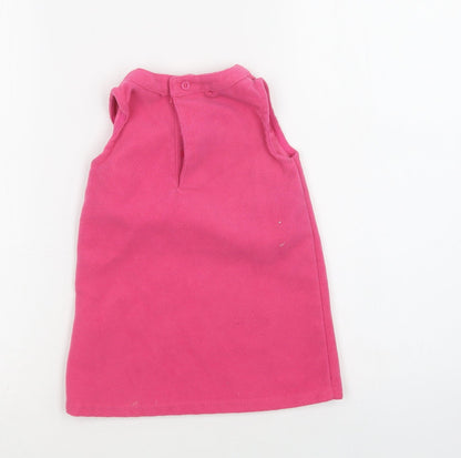 Disney Baby Pink  Polyester A-Line  Size 12-18 Months  Crew Neck Button - Mickey Mouse