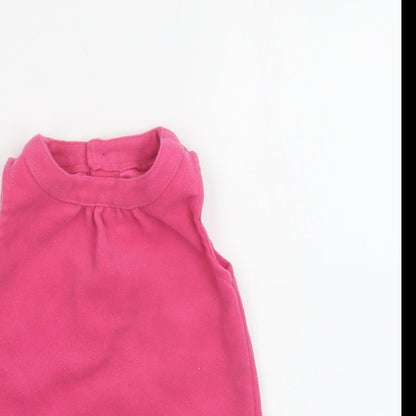 Disney Baby Pink  Polyester A-Line  Size 12-18 Months  Crew Neck Button - Mickey Mouse