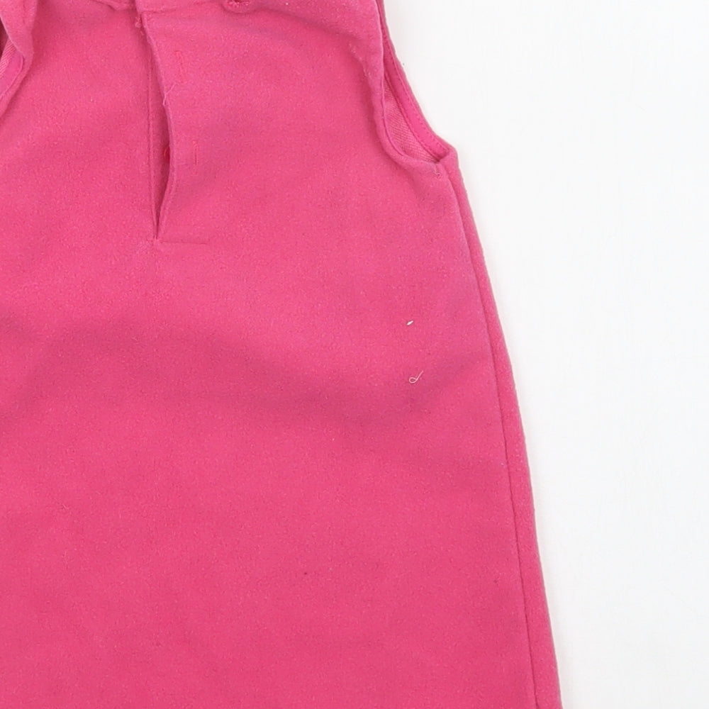 Disney Baby Pink  Polyester A-Line  Size 12-18 Months  Crew Neck Button - Mickey Mouse