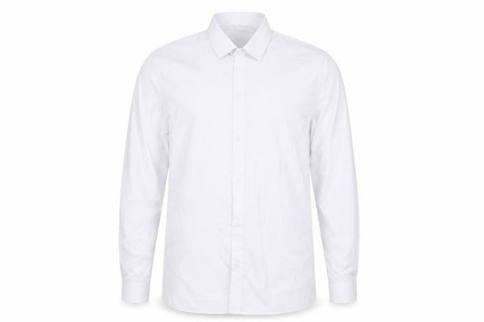 Front view of Romario women’s white polyester basic button-up, size UK 14, collared