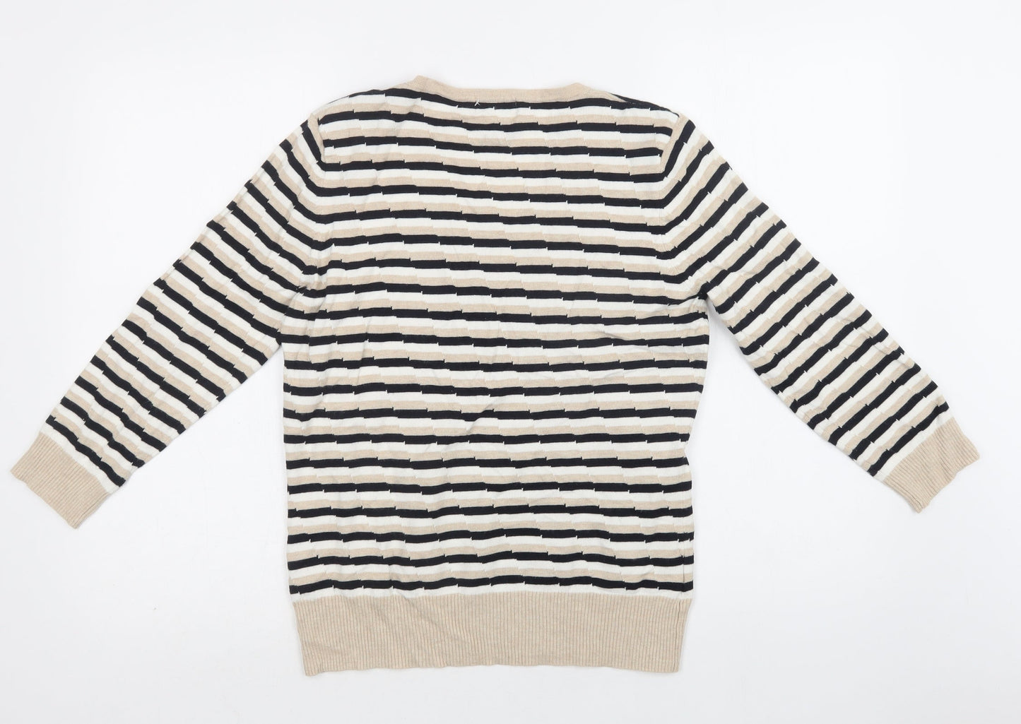 Womens UK Size M CC Beige Henley Jumper