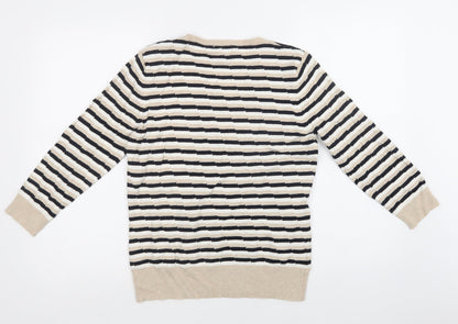 Womens UK Size M CC Beige Henley Jumper