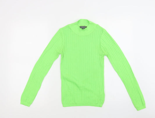 Primark Womens Green Mock Neck  Polyester Pullover Jumper Size XS
