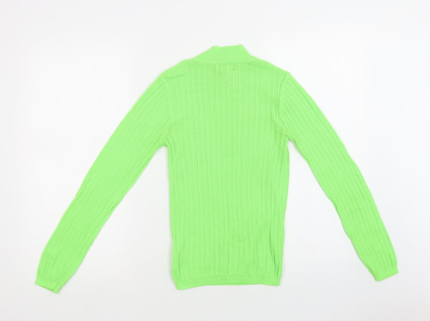 Primark Womens Green Mock Neck  Polyester Pullover Jumper Size XS