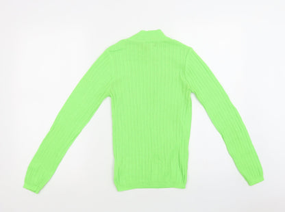 Primark Womens Green Mock Neck  Polyester Pullover Jumper Size XS