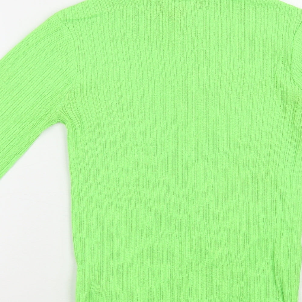 Primark Womens Green Mock Neck  Polyester Pullover Jumper Size XS
