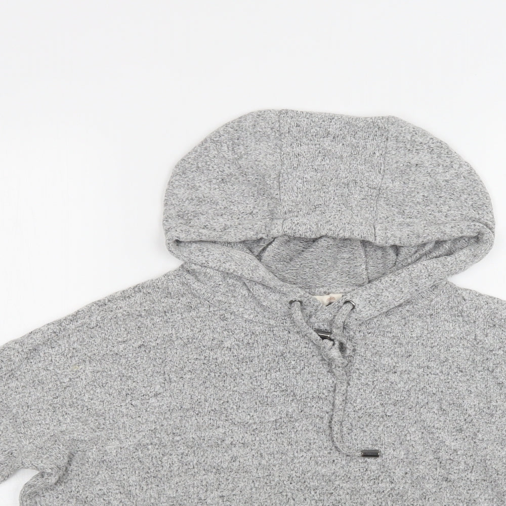 F&F Womens Grey  Viscose Pullover Hoodie Size 10