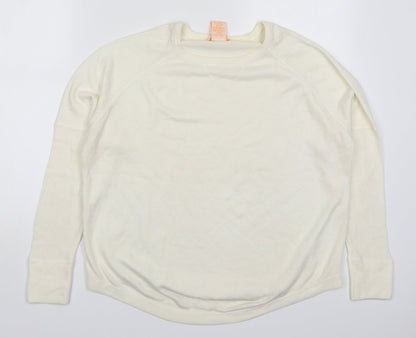 Sweet Romeo Womens Ivory Round Neck  Acrylic Pullover Jumper Size M