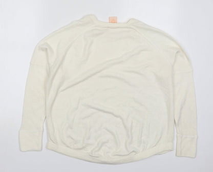 Sweet Romeo Womens Ivory Round Neck  Acrylic Pullover Jumper Size M