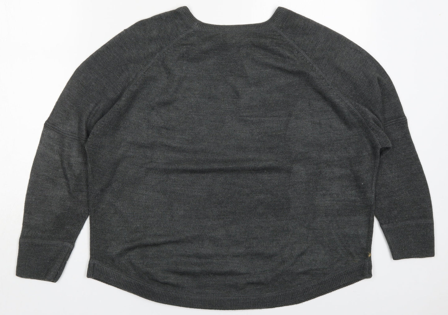 Sweet Romeo Womens Grey Round Neck  Acrylic Pullover Jumper Size M