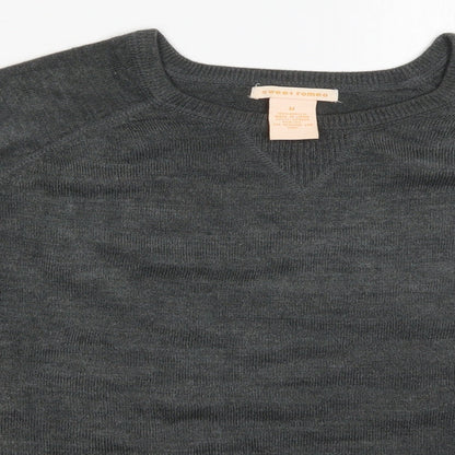 Sweet Romeo Womens Grey Round Neck  Acrylic Pullover Jumper Size M