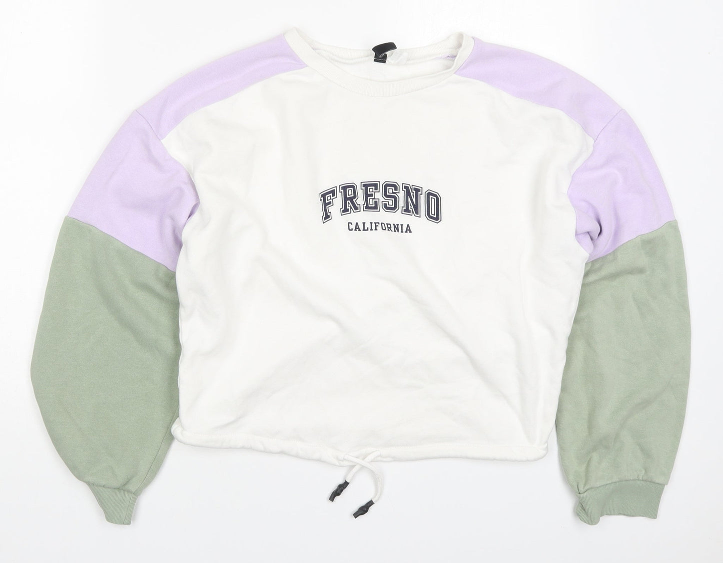 H&M Womens Multicoloured Colourblock Cotton Pullover Sweatshirt Size XS  Pullover - Fresno California