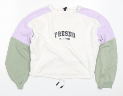 H&M Womens Multicoloured Colourblock Cotton Pullover Sweatshirt Size XS  Pullover - Fresno California