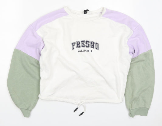 H&M Womens Multicoloured Colourblock Cotton Pullover Sweatshirt Size XS  Pullover - Fresno California