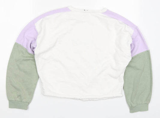 H&M Womens Multicoloured Colourblock Cotton Pullover Sweatshirt Size XS  Pullover - Fresno California