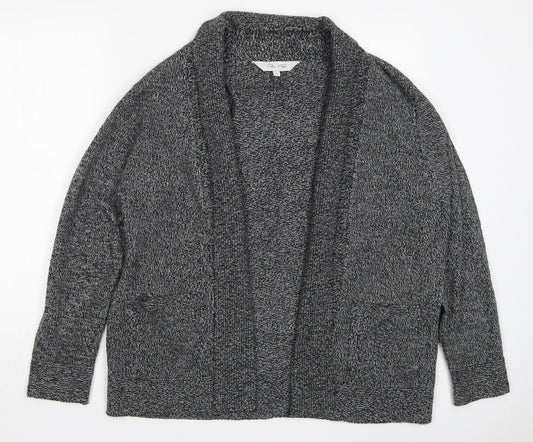 Womens UK Size L Plum Tree Grey Cardigan Jumper