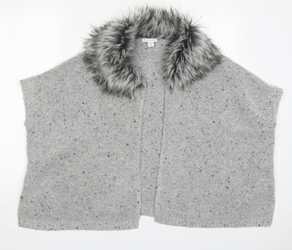 Primark Girls Grey V-Neck  Acrylic Cardigan Jumper Size 10-11 Years