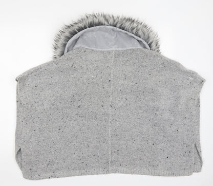 Primark Girls Grey V-Neck  Acrylic Cardigan Jumper Size 10-11 Years