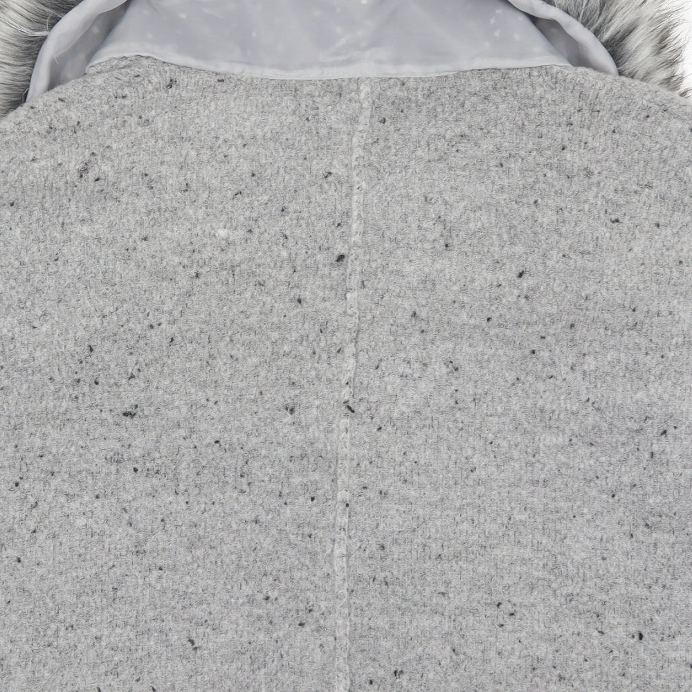 Primark Girls Grey V-Neck  Acrylic Cardigan Jumper Size 10-11 Years