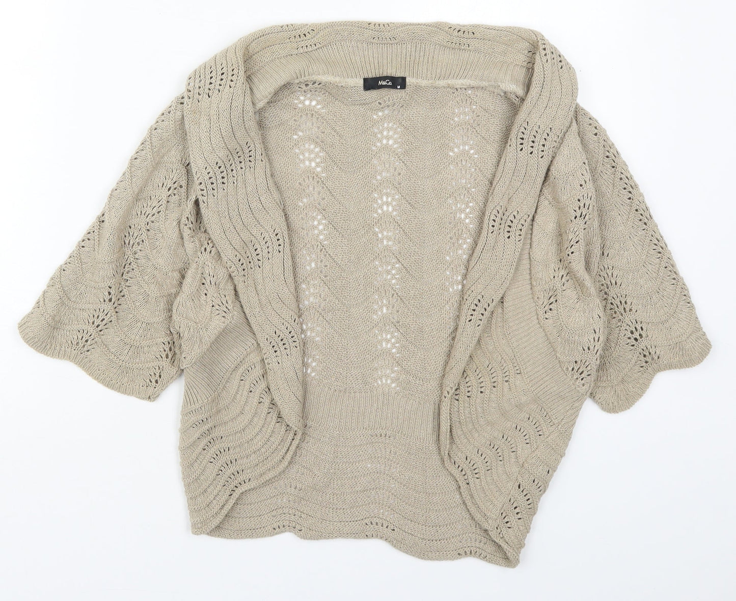 Womens UK Size M M&Co Beige Cardigan Jumper