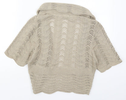 Womens UK Size M M&Co Beige Cardigan Jumper