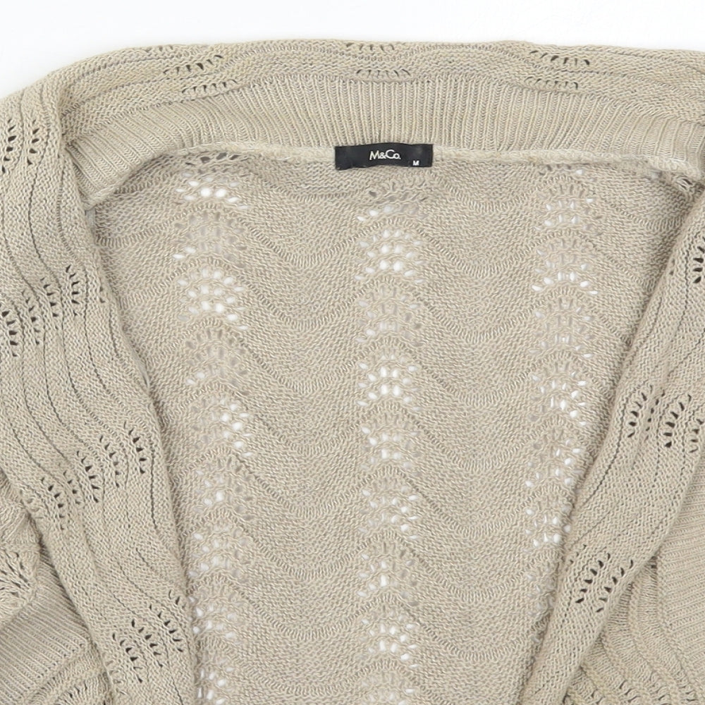 Womens UK Size M M&Co Beige Cardigan Jumper